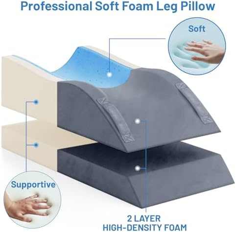 TranquilRelax Adjustable Leg Elevation Pillow with Memory Foam Support