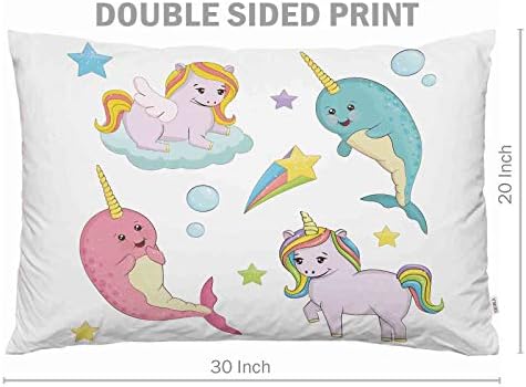 EKOBLA Cute Unicorn Animals Throw Pillow Cover 20x30 Inch