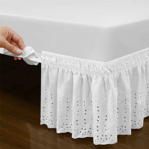 QSY Home Wrap Around Elastic Eyelet Bed Skirts 18 Inches Drop 1