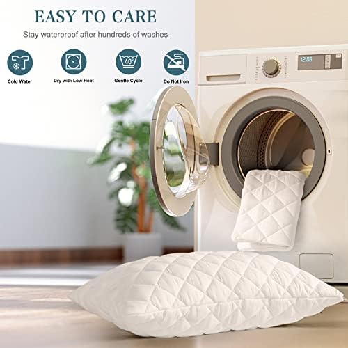 UNILIBRA 2 Pack Waterproof Pillow Protector Queen Size 21x30