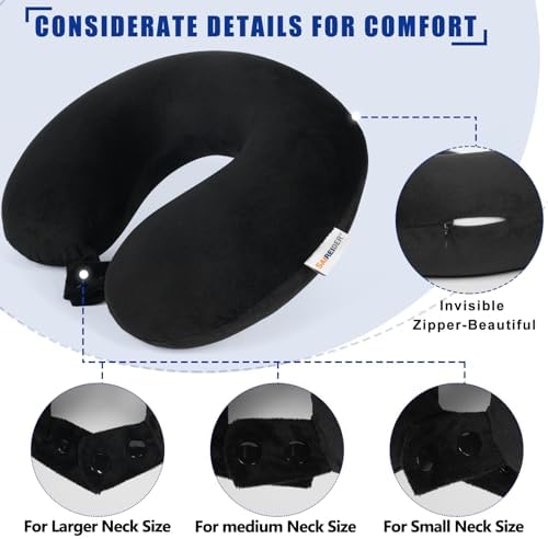 SAIREIDER Memory Foam Travel Pillow with Washable Cover