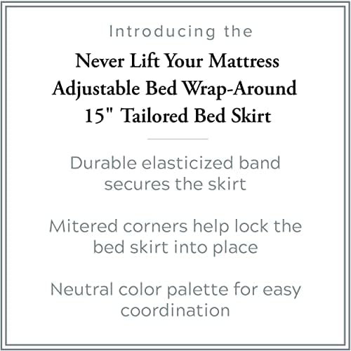 Bed Makers Wrap-Around Bed Skirt Queen White 15 Inch Drop