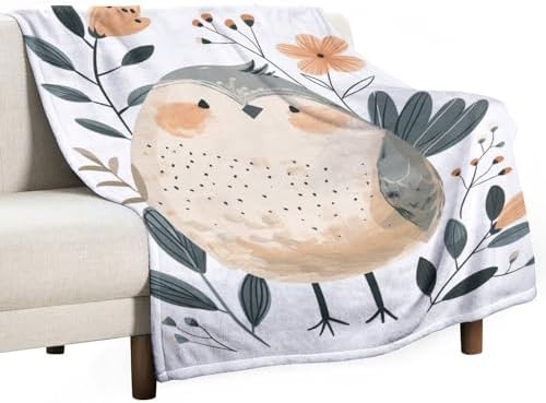 Cute Happy Bird Blanket 100x130cm Cozy Durable Throw