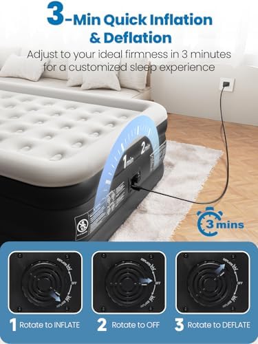 CHERIMOR Queen Air Mattress with Built-in Pump 800 lbs Support