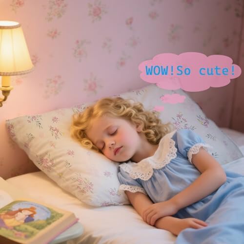 MorroMorn Soft Pillow Covers for Kids - 2 Pack Pink Flowers
