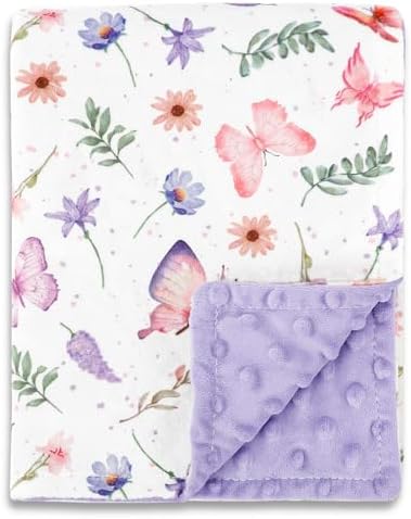 Pea Pod 30 x 40 Baby Blanket Soft Purple Minky