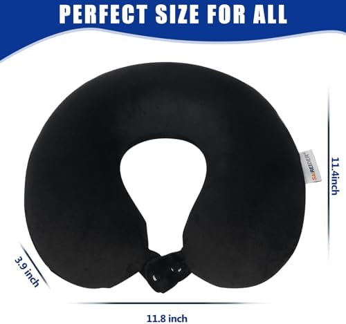 SAIREIDER Memory Foam Travel Pillow with Washable Cover