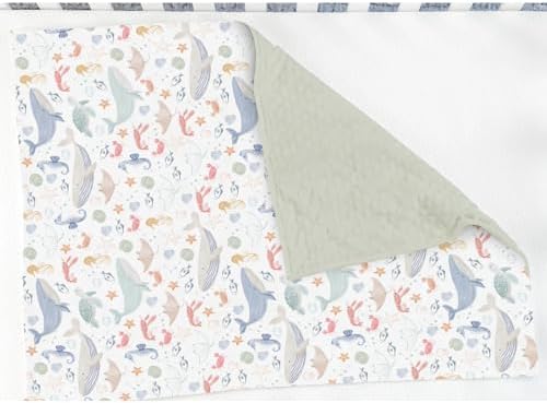 Boho Ocean Animals Baby Blanket - 30x40 Inches Soft Double Layer
