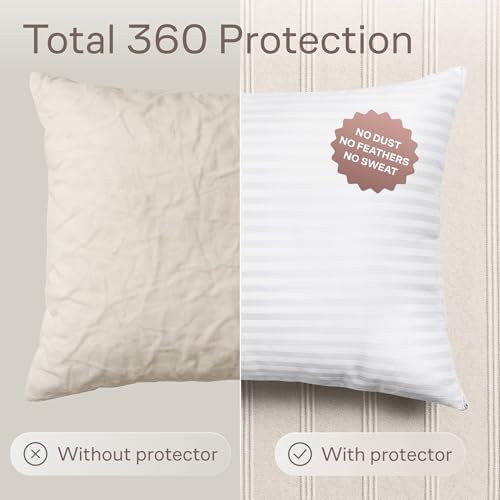 Set of 4 Zipper Pillow Protectors - Stain Resistant and Washable