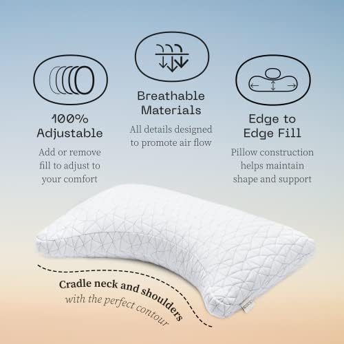 Coop Home Goods Original Crescent Adjustable Pillow for Shoulder Neck Support