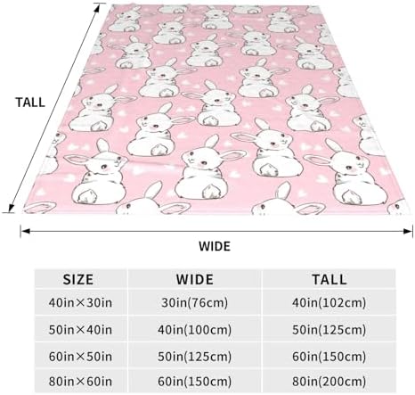 Easter Bunny Blanket 30x40 - Flannel Fleece Throw for Kids