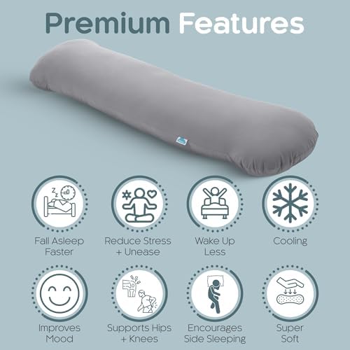 SleepCloud Weighted Body Pillow 8lbs - Cooling for Deeper Sleep