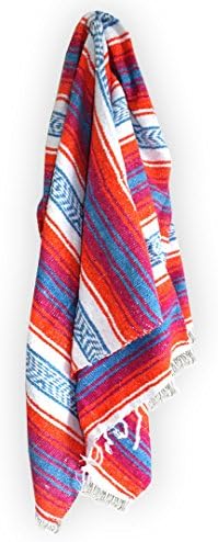 Del Mex Classic Mexican Blanket 70x50 OrangePinkBlue