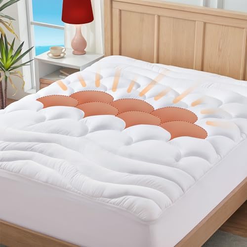 Elven Home Thick Cooling Mattress Pad for Double Bed