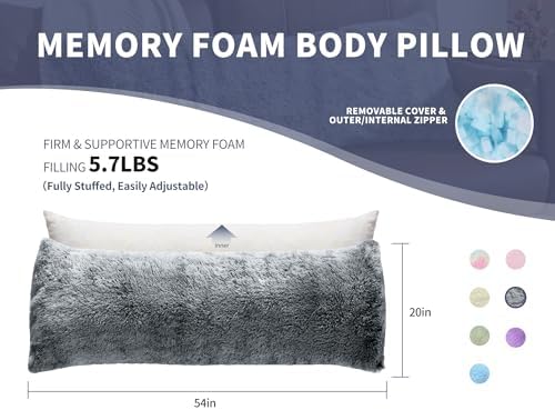 Fluffy Full Body Pillow for Adults with Memory Foam