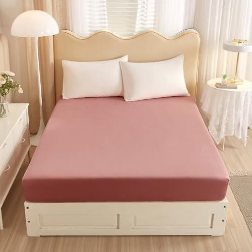 LifeTB Blush Pink Cotton Queen Fitted Sheet