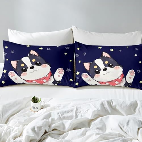 Manfei Starry Galaxy Dog Bed Sheet Set Twin Size with Pillowcase