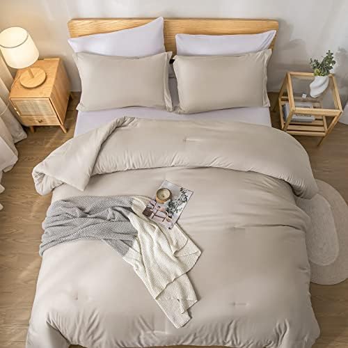 Weigelia Queen Comforter Set 7 Pieces Oatmeal