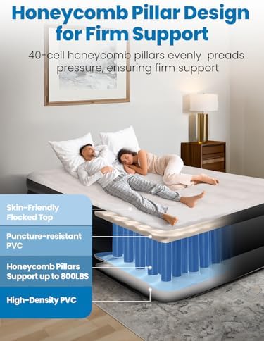 CHERIMOR Queen Air Mattress with Built-in Pump 800 lbs Support