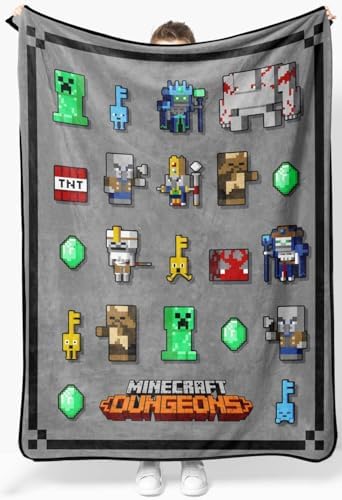 Jay Franco Minecraft Dungeons Throw Blanket - 46 x 60 Inches Fade Resistant Fleece