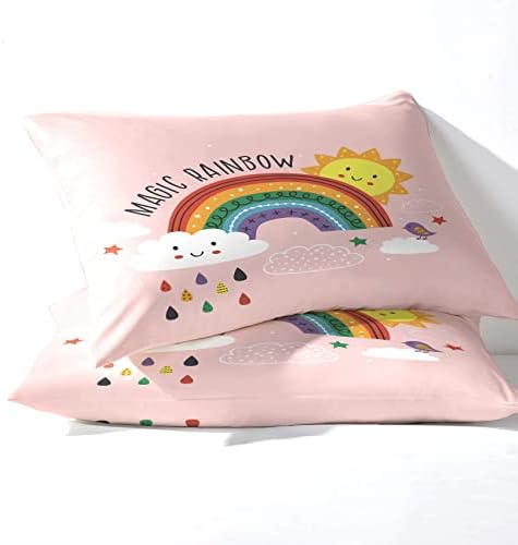 Phtbz Rainbow Pillowcase Set of 2 - Soft Microfiber with Hidden Zipper