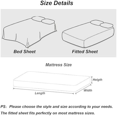 Homxi Queen Fitted Sheet with Ruffled Bed Skirt Royal Blue