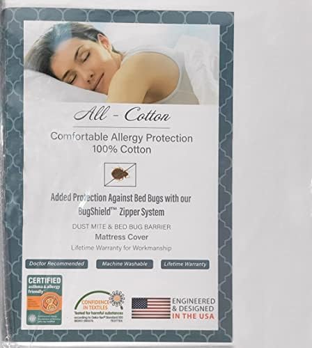 National Allergy 100 Cotton Twin Mattress Protector - Zippered Hypoallergenic