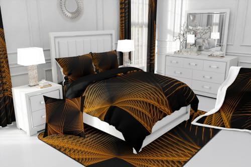 Feelyou Orange Black Fleece Throw Blanket for Kids