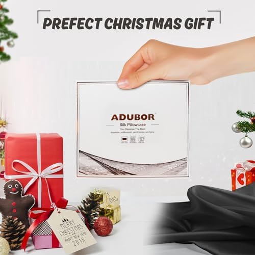 Adubor Silk Pillowcase - 23 Momme 900 Thread Count Black 1PC