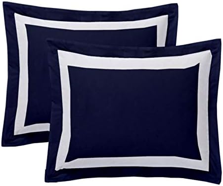 Saferay Green Navy Blue Dual Tone Pillow Shams Set of 2 1