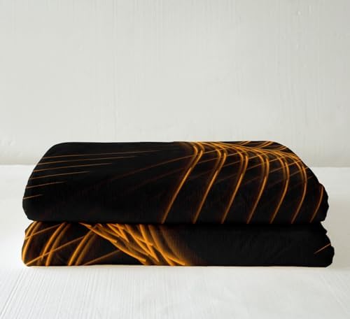 Feelyou Orange Black Fleece Throw Blanket for Kids