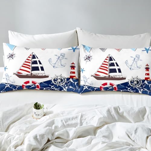 Castle Fairy Nautical Anchor Twin Fitted Sheet Set