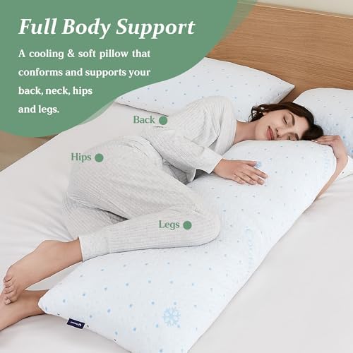 Cooling Body Pillow with Adjustable Memory Foam and Washable Cover