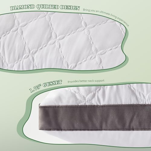 Decroom Memory Foam Body Pillow 20x54 Inch Ultra-Soft Diamond Quilted White