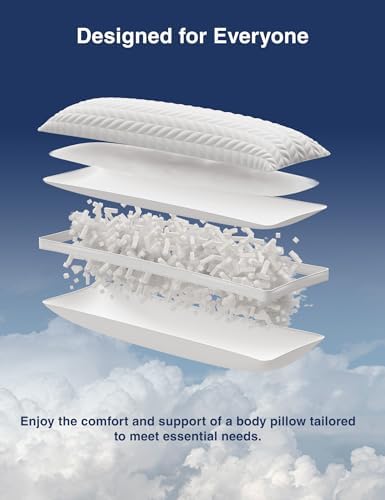 ZonLi Memory Foam Body Pillow for Adults 20x54 Inch White 1