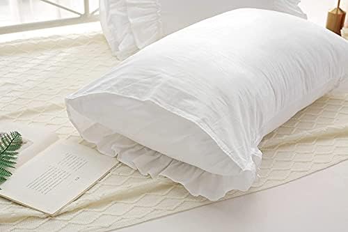 White Ruffled Pillow Shams 2-Pack King Size 20x36