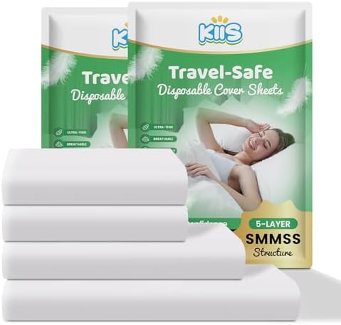 KIIS Travel-Safe Disposable Bedding Set Queen Size 2 Packs