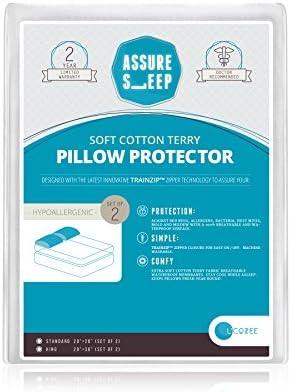 L COZEE Set of 2 Waterproof Pillow Covers - Zippered with Triple Seal Protection