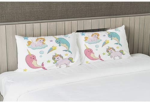 EKOBLA Cute Unicorn Animals Throw Pillow Cover 20x30 Inch
