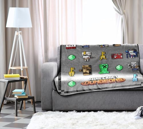 Jay Franco Minecraft Dungeons Throw Blanket - 46 x 60 Inches Fade Resistant Fleece