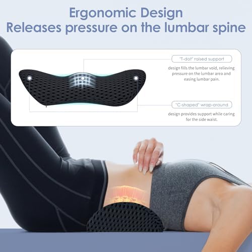 Ergonomic Memory Foam Lumbar Pillow for Office and Car Use
