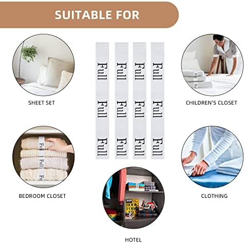 4PCS Bed Sheet Organizer Bands with Labels for Linen Closet Storage