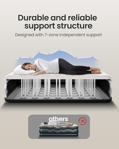 OhGeni Queen Air Mattress with Built-in Pump and 18 Raised Comfort