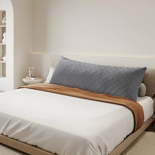 Oubonun Premium Adjustable Loft Body Pillow - 21x54 inch Fluffy Support Pillow
