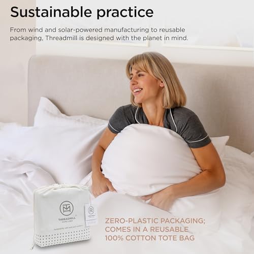 Threadmill White Duvet Cover King Size Set with Pillow Shams