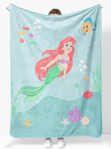 Sunny Side Up Disney Little Mermaid Throw Blanket - 46 x 60 Inches