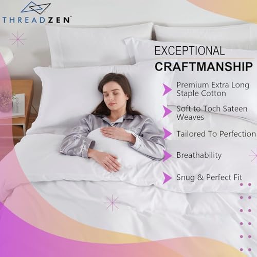 THREADZEN Cal King Pillow Sham 21x41 Set of 2