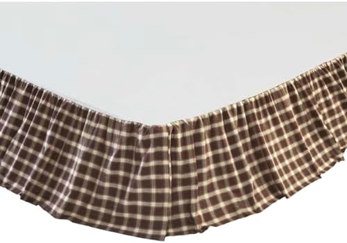 VHC Brands Farmhouse Rory Bed Skirt Twin 39x76x16 Chocolate Brown