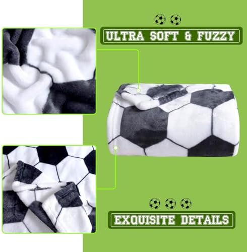 Mastiee Soccer Throw Blanket 50x60 Inch Kids Gift