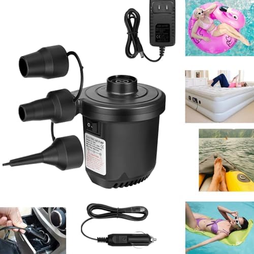 EIHUP Air Pump with 3 Nozzles for Mattress Boat Pool